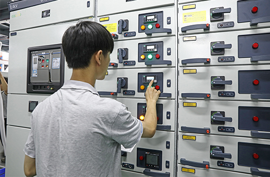 Skilled Engineer Check the Switchgear Cabinet